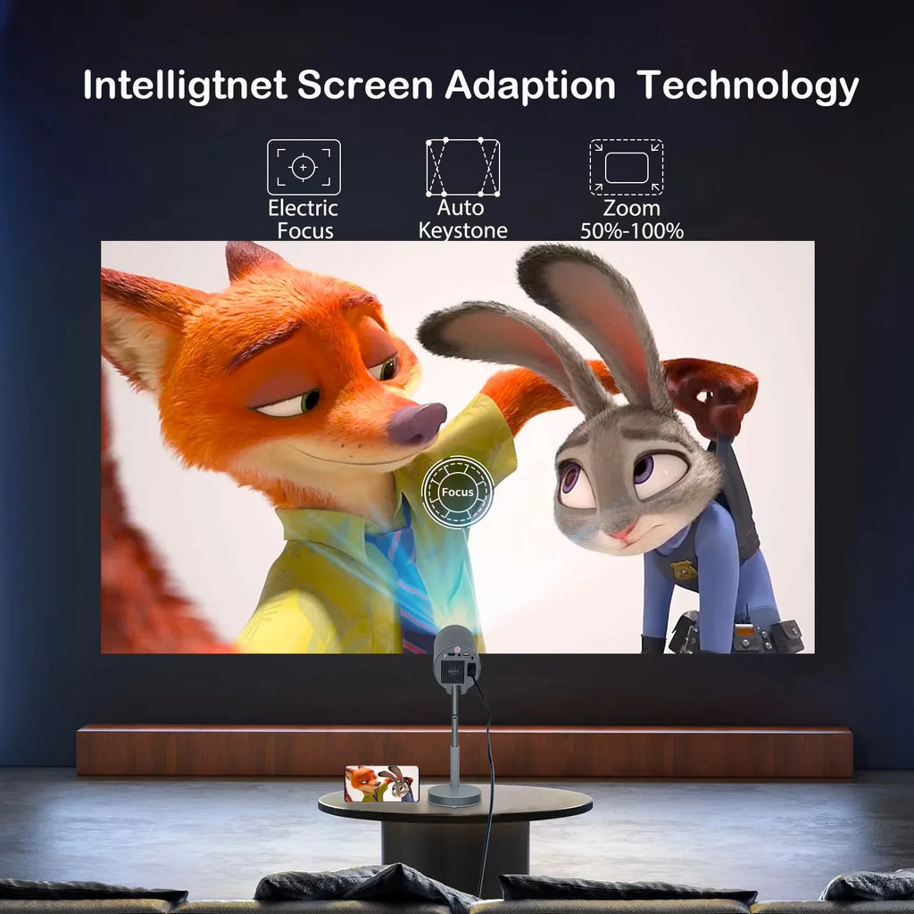 mini 4k projector with tripod